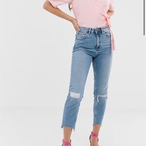 ASOS Petite Ripped high waisted slim jeans
